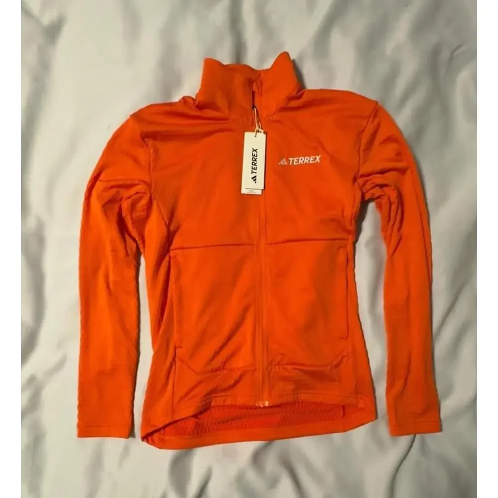 Adidas Terrex Orange Light Fleece Jacket Zip up s New w tags